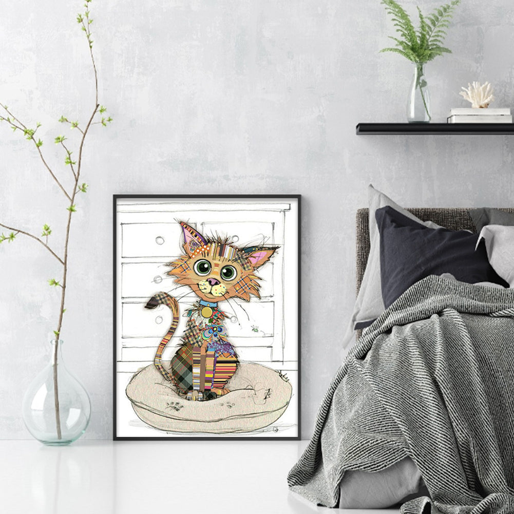 Cartoon Cat - 11CT Stamped Cross Stitch 40*53CM