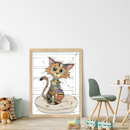 Cartoon Cat - 11CT Stamped Cross Stitch 40*53CM