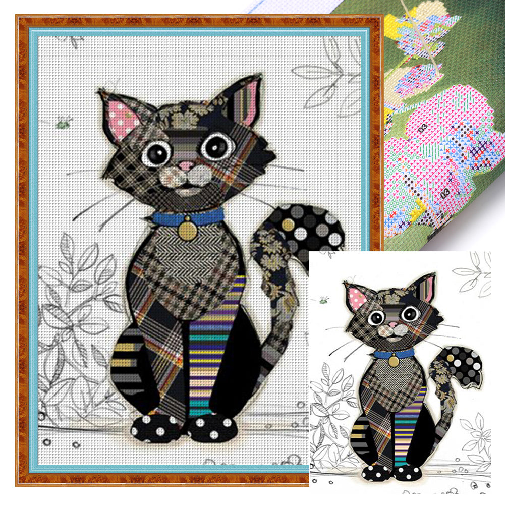 Cartoon Cat - 11CT Stamped Cross Stitch 40*53CM