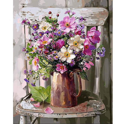 Bouquet On Chair - Full Square Drill Diamond Painting 40*50CM