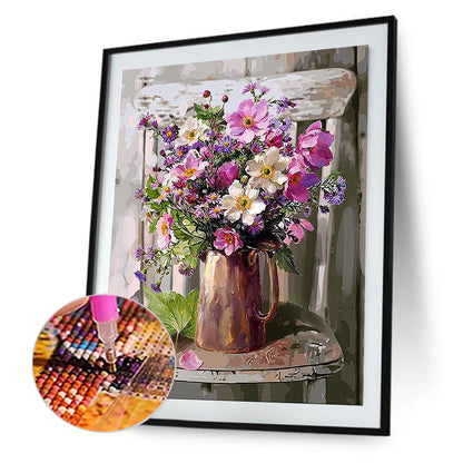 Bouquet On Chair - Full Square Drill Diamond Painting 40*50CM