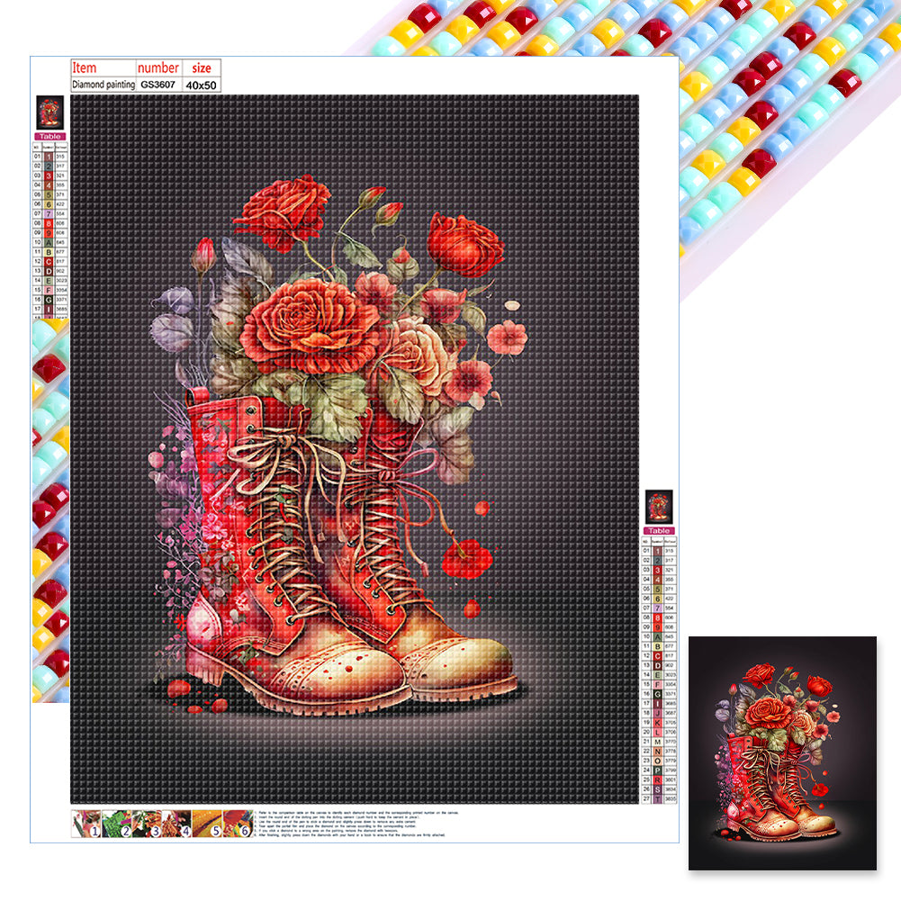 Boots Bouquet - Full Square Drill Diamond Painting 40*50CM