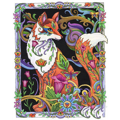 Fox And Flowers - 11CT Stamped Cross Stitch 50*60CM