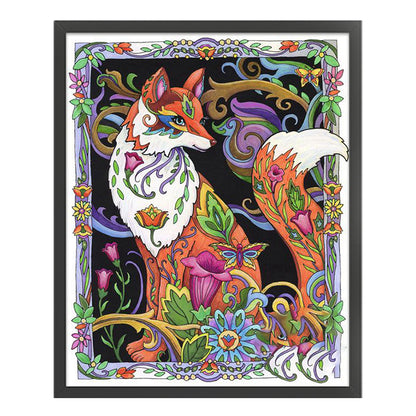 Fox And Flowers - 11CT Stamped Cross Stitch 50*60CM