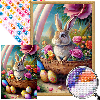 Bunny Eggs - AB Round Drill Diamond Painting 40*60CM