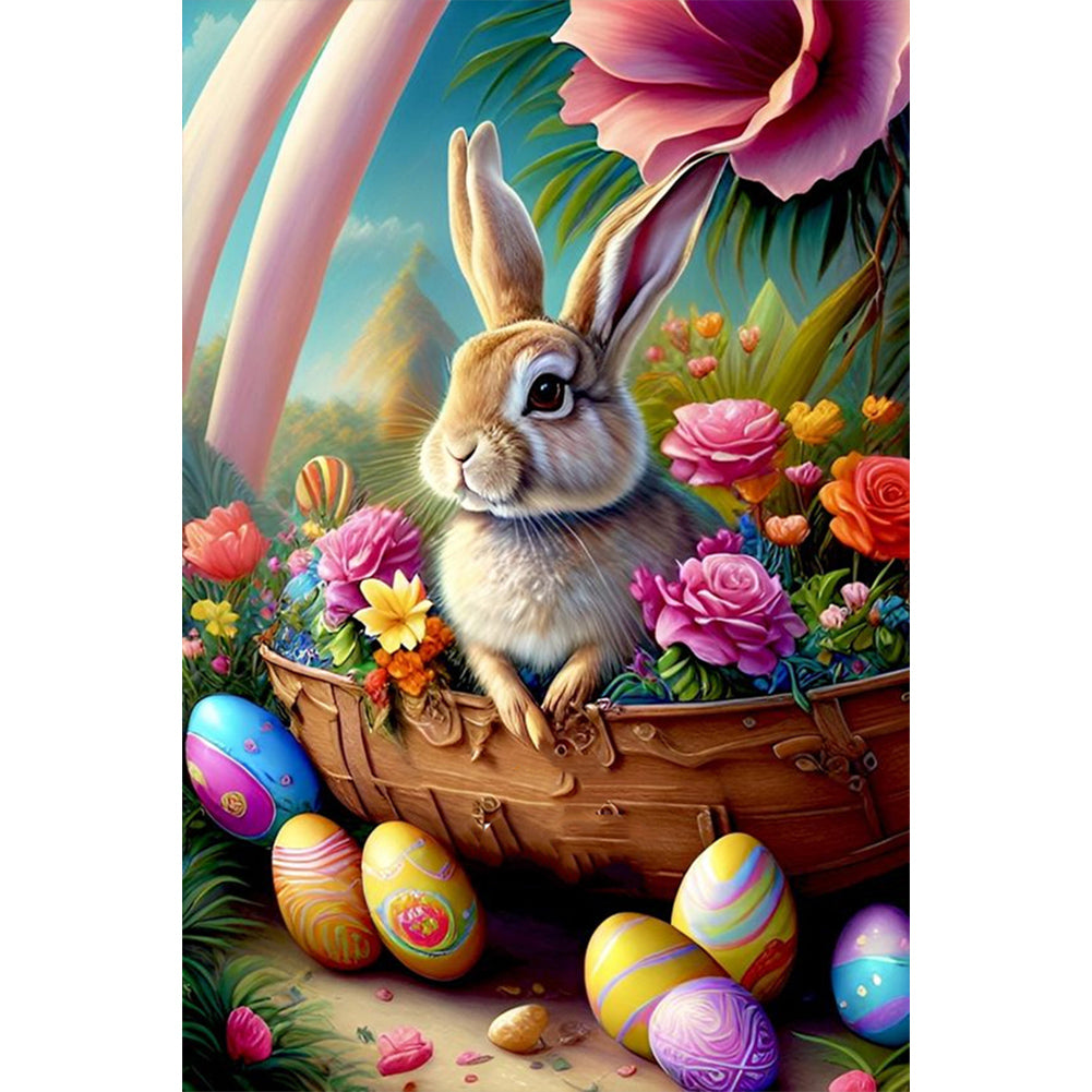 Bunny Eggs - AB Round Drill Diamond Painting 40*60CM