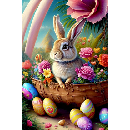 Bunny Eggs - AB Round Drill Diamond Painting 40*60CM