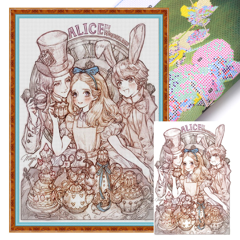 Alice In Wonderland - 11CT Stamped Cross Stitch 50*70CM