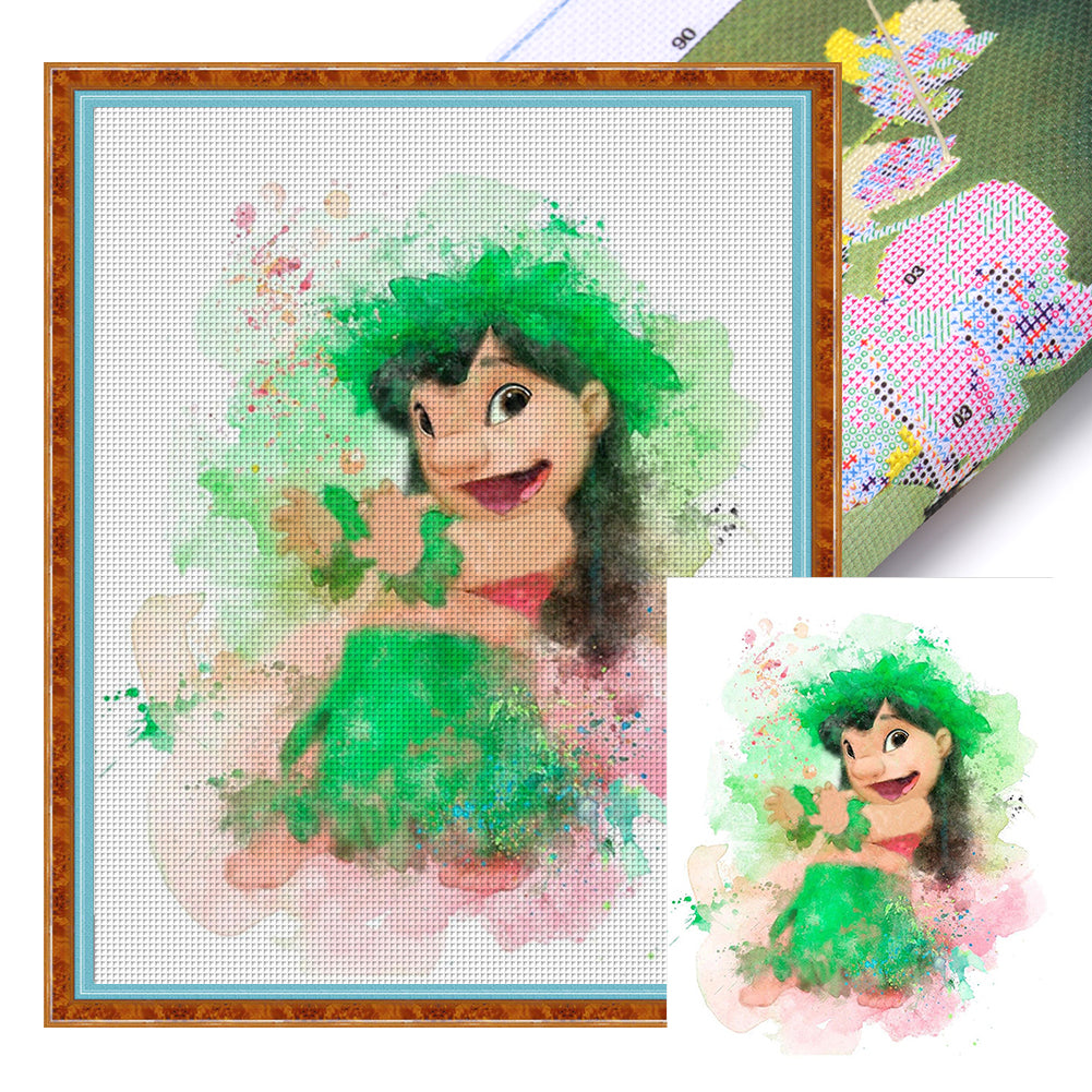 Lilo And Stitch Lilo - 11CT Stamped Cross Stitch 40*50CM