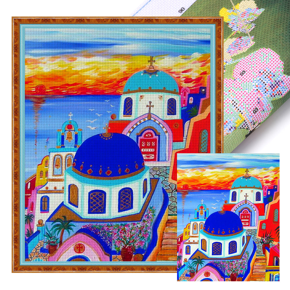 Santorini - 11CT Stamped Cross Stitch 40*50CM