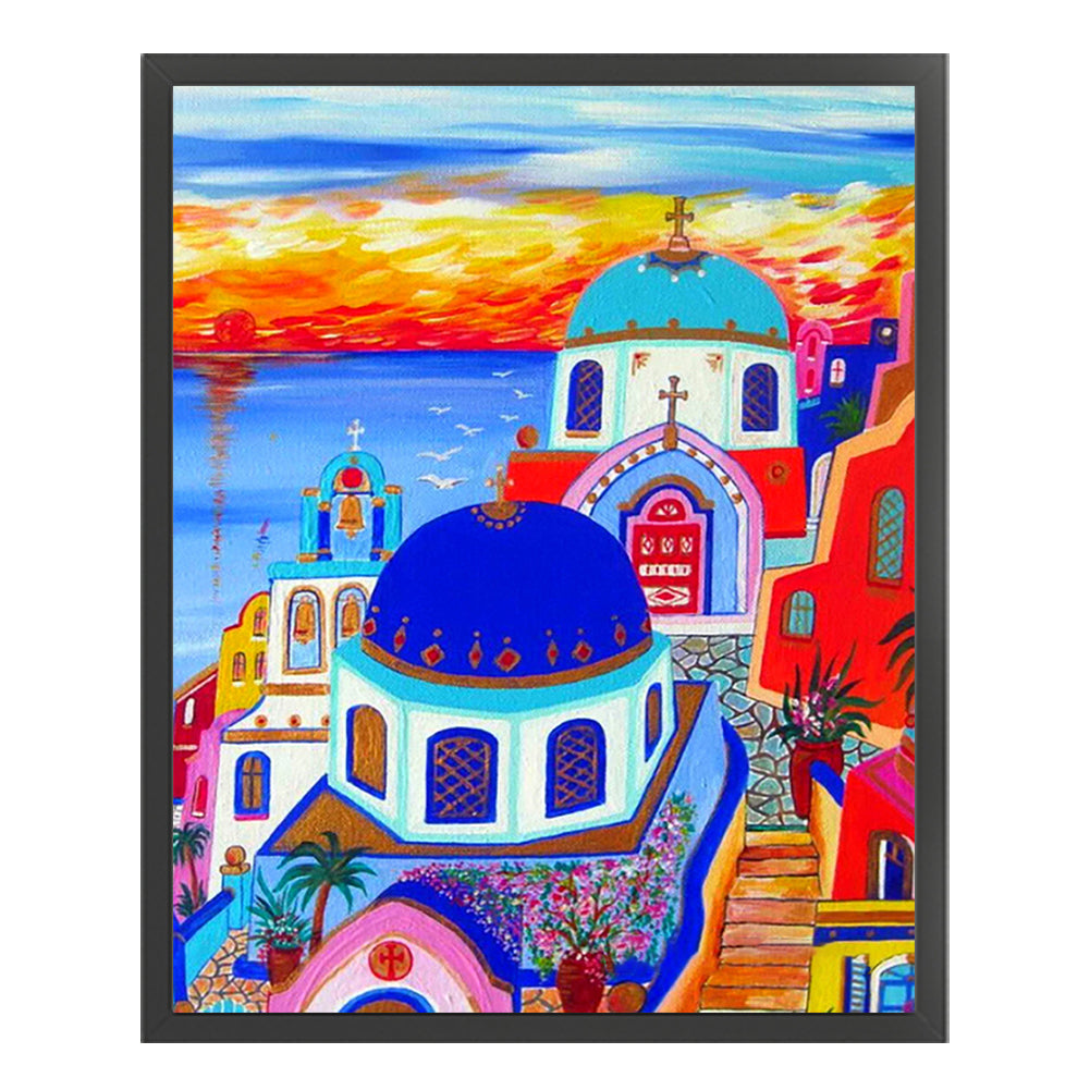 Santorini - 11CT Stamped Cross Stitch 40*50CM