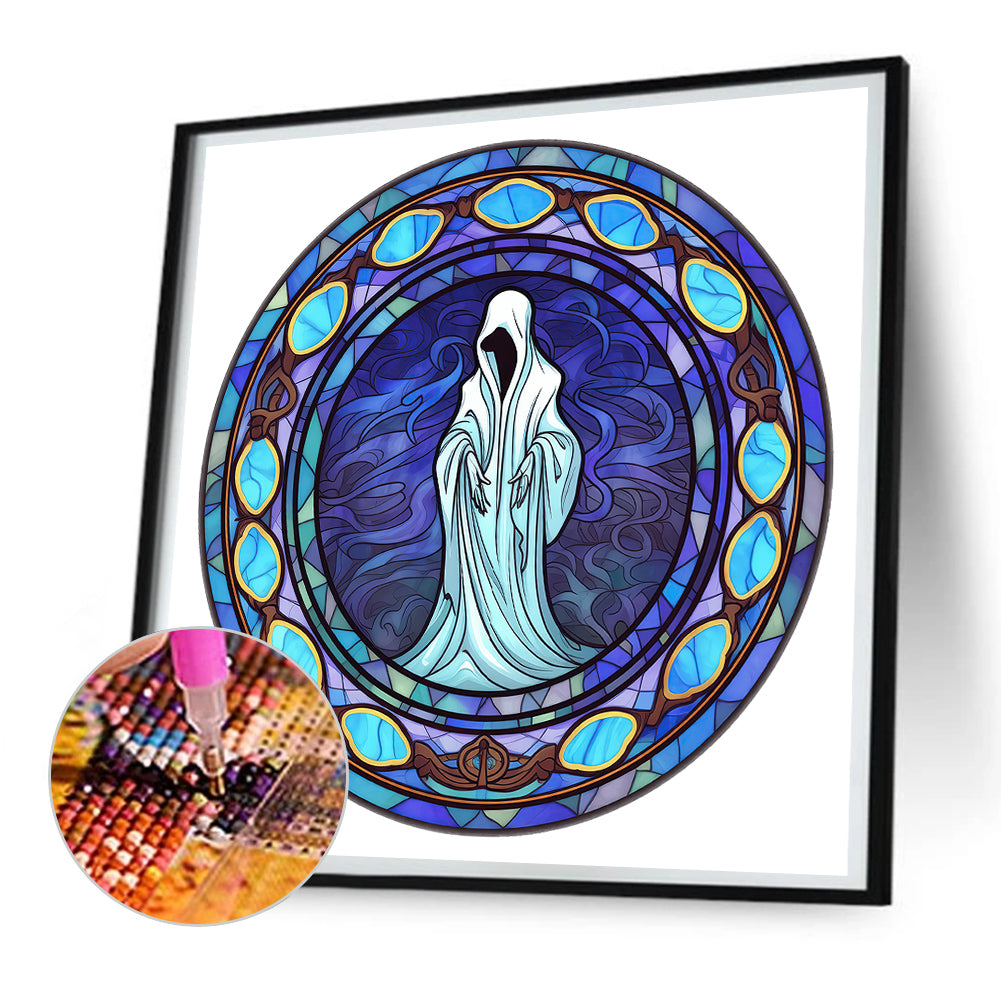 Halloween Glass Painting - Full Round Drill Diamond Painting 30*30CM