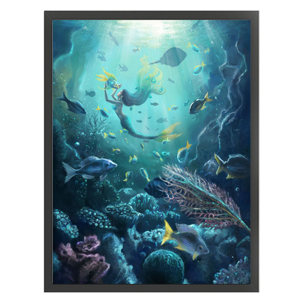 Underwater World Mermaid - 11CT Stamped Cross Stitch 40*55CM