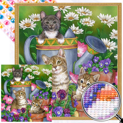 Cat Cat - AB Round Drill Diamond Painting 45*50CM