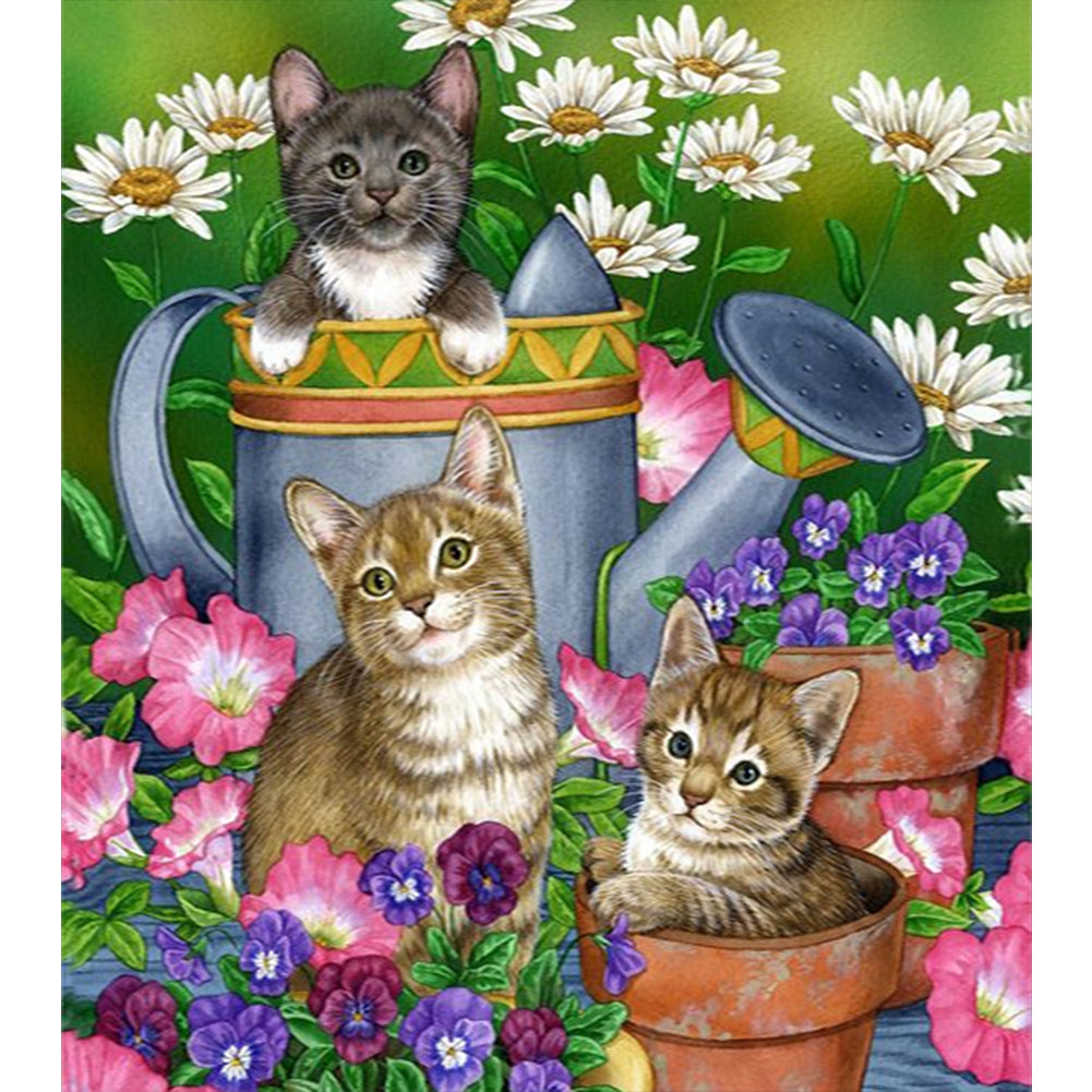 Cat Cat - AB Round Drill Diamond Painting 45*50CM