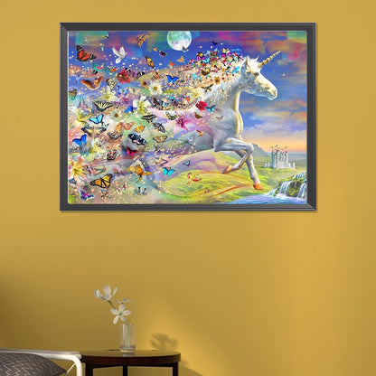 Butterfly Horse - AB Round Drill Diamond Painting 40*55CM