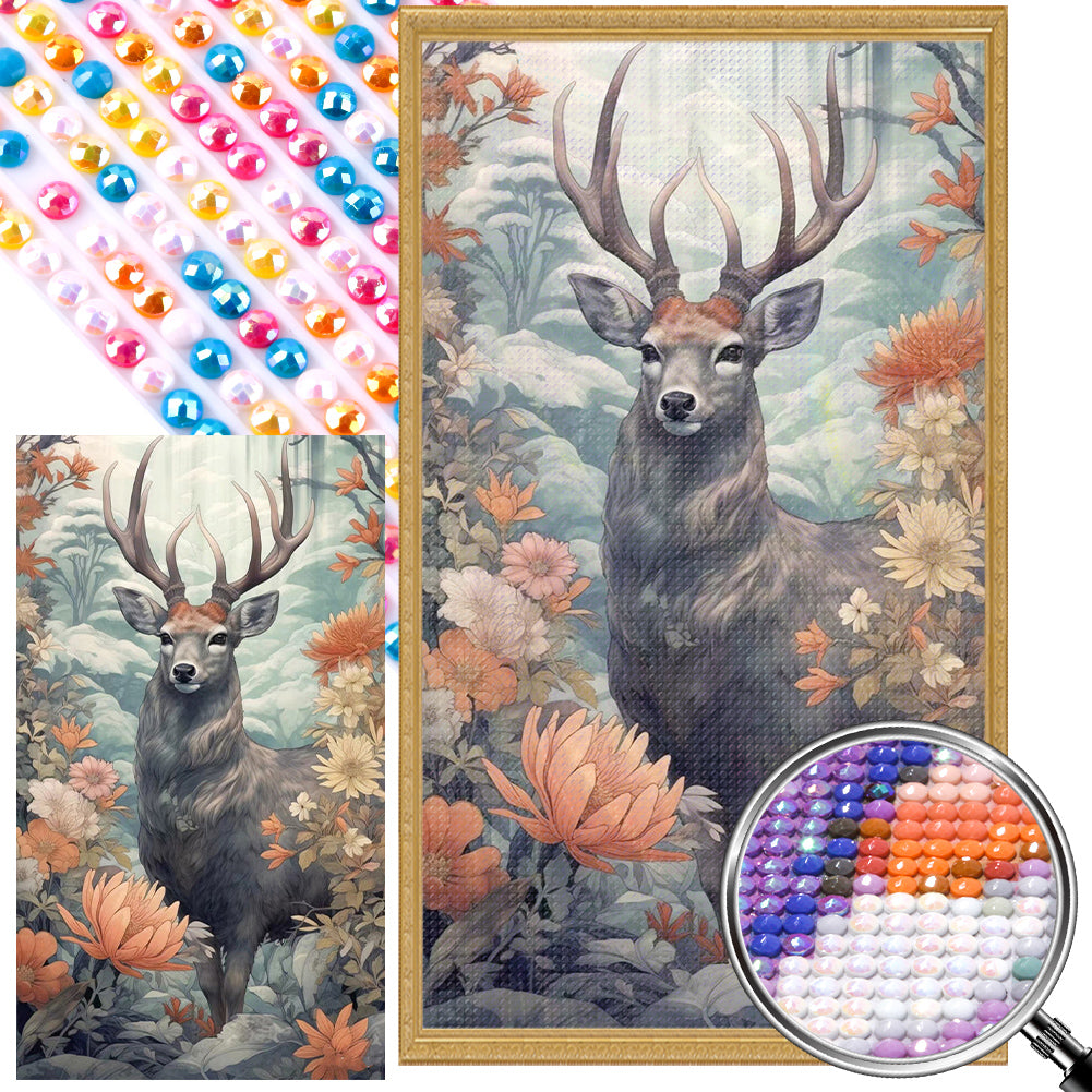 Deer - AB Round Drill Diamond Painting 40*70CM