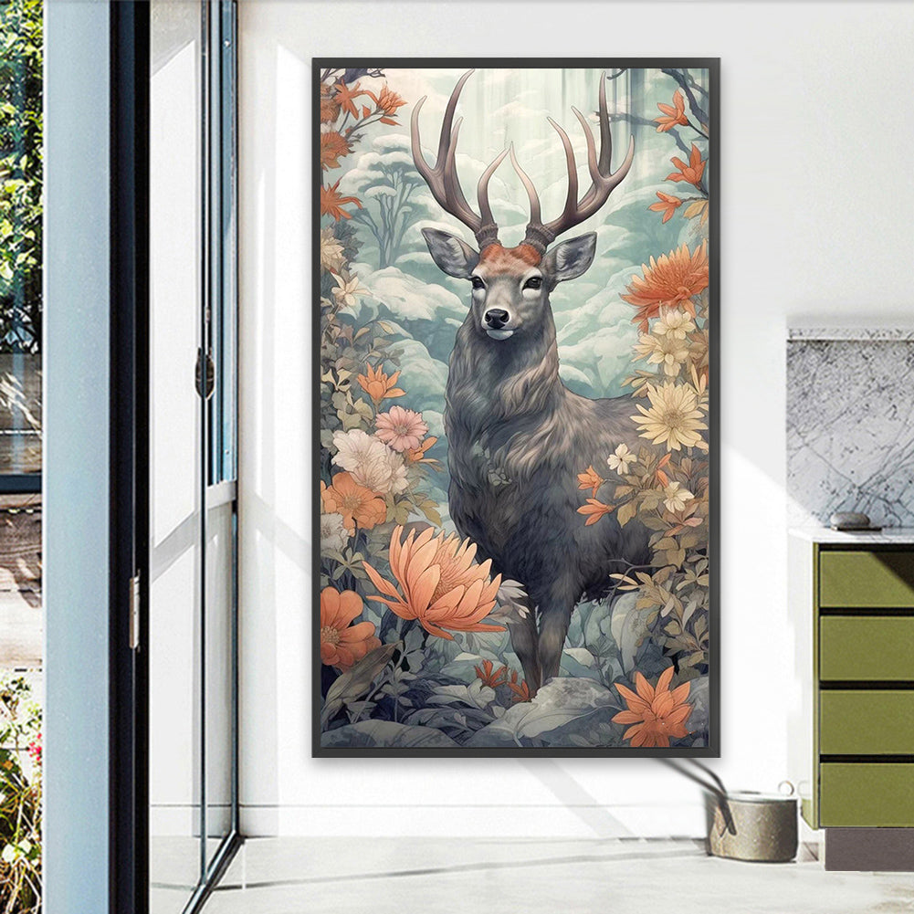 Deer - AB Round Drill Diamond Painting 40*70CM