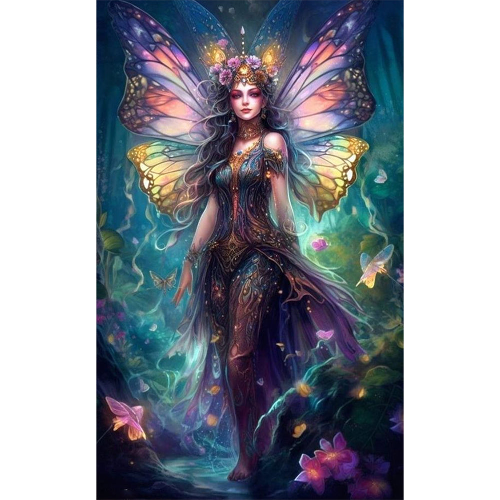 Butterfly Girl - AB Round Drill Diamond Painting 40*65CM