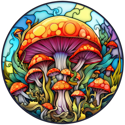 Mushroom Glass Painting - Full Round Drill Diamond Painting 30*30CM