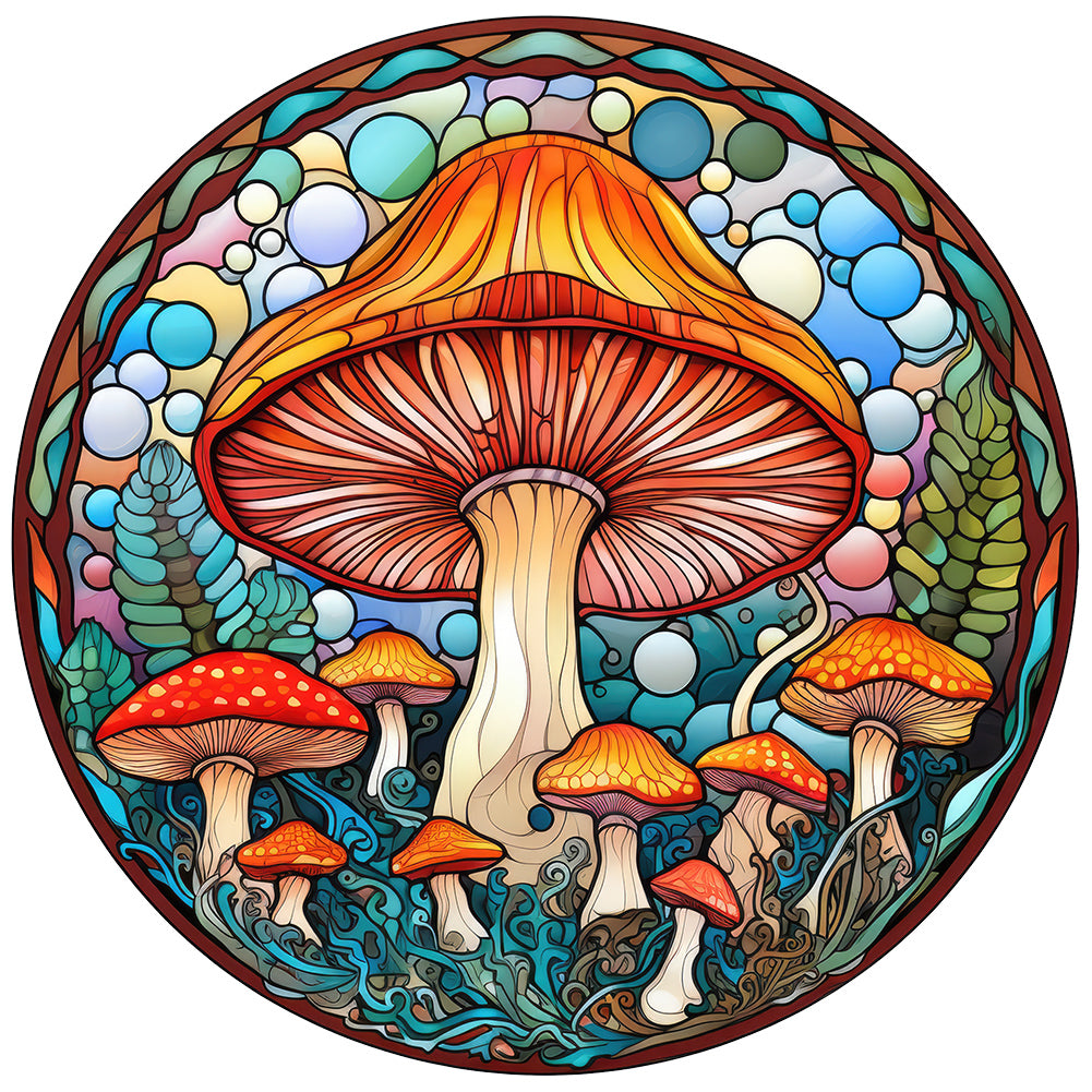 Mushroom Glass Painting - Full Round Drill Diamond Painting 30*30CM