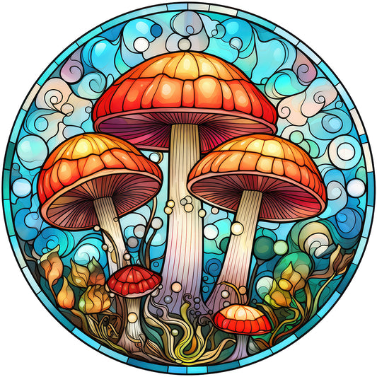 Mushroom Glass Painting - Full Round Drill Diamond Painting 30*30CM