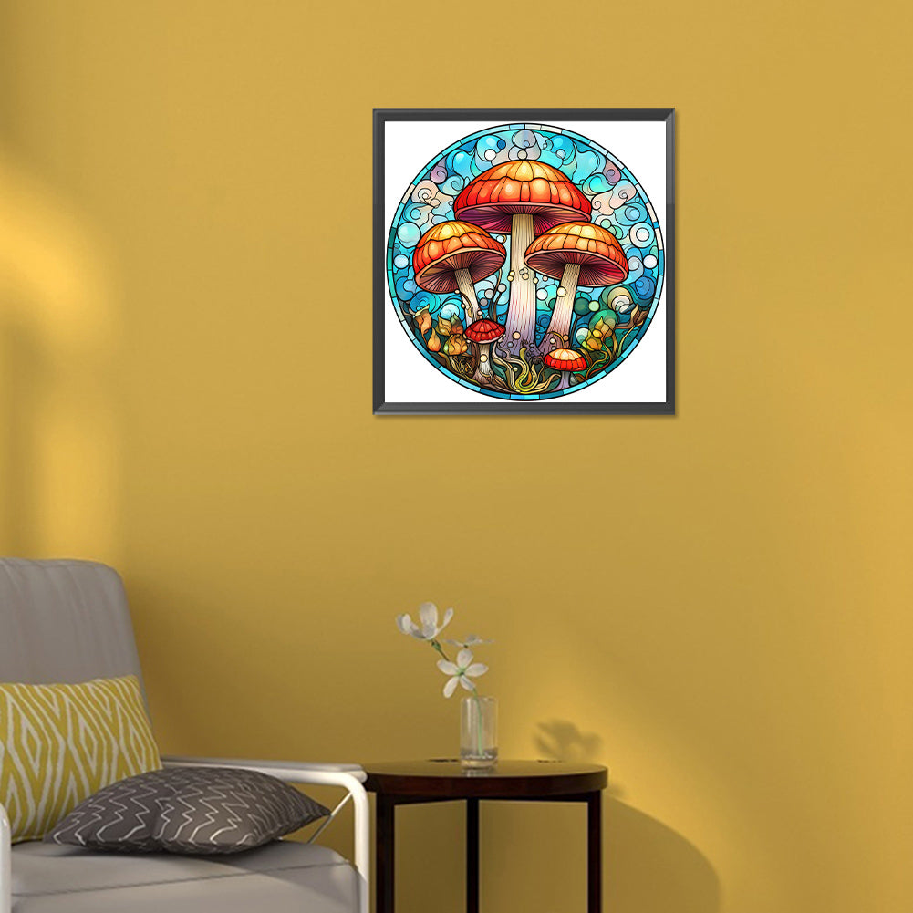 Mushroom Glass Painting - Full Round Drill Diamond Painting 30*30CM