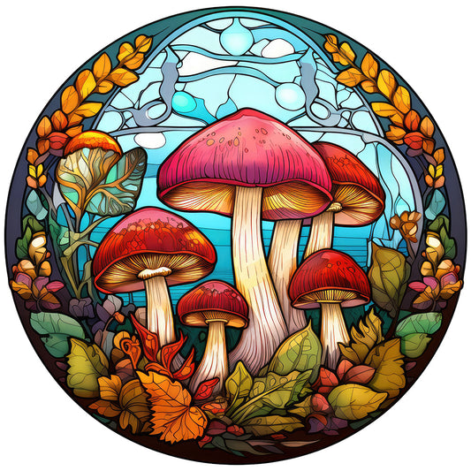 Mushroom Glass Painting - Full Round Drill Diamond Painting 30*30CM