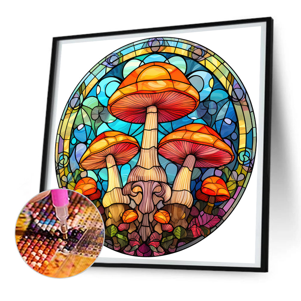 Mushroom Glass Painting - Full Round Drill Diamond Painting 30*30CM