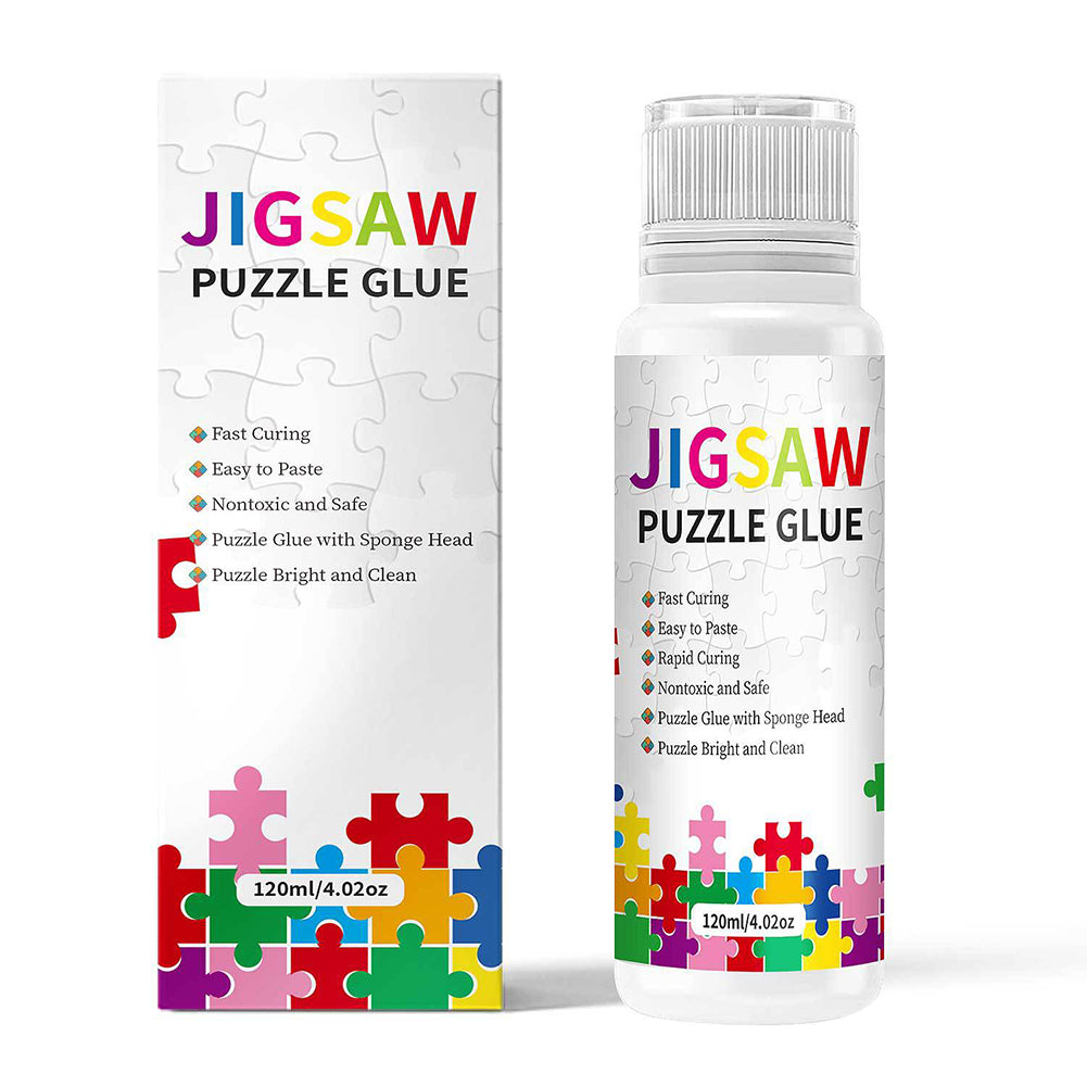 120ml Jigsaw Puzzle Glue Permanent Hold with Sponge Head for Diamond Art Sealer