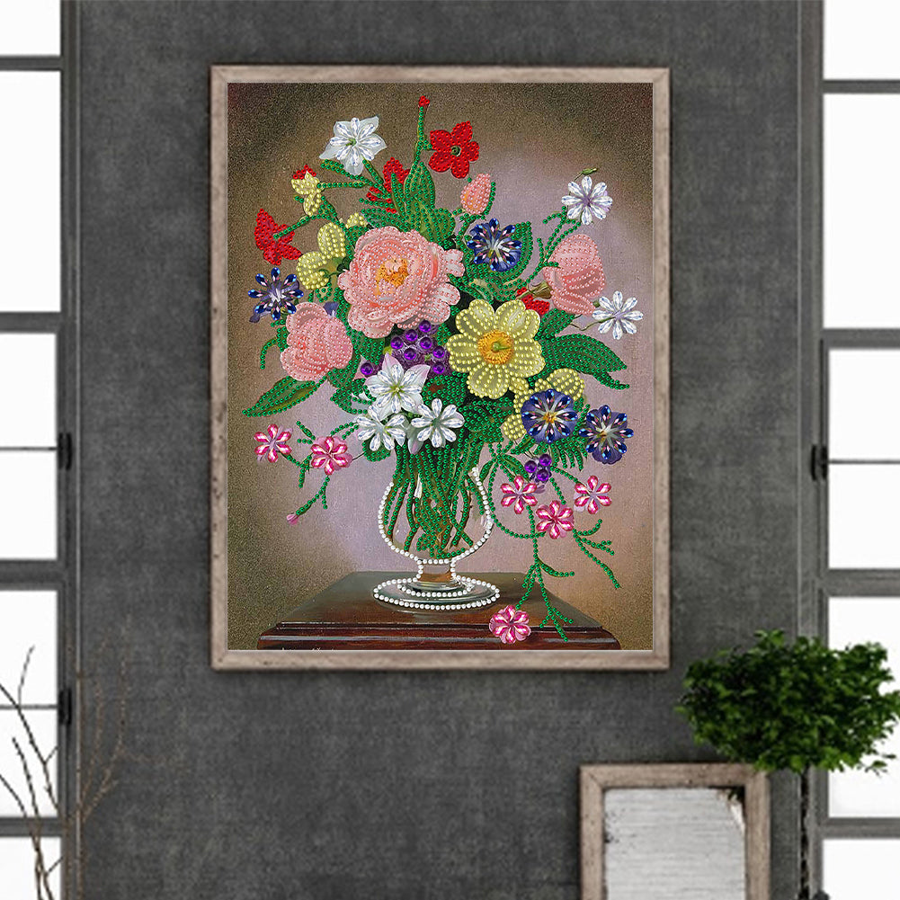 Vase Bouquet - Special Shaped Drill Diamond Painting 30*40CM