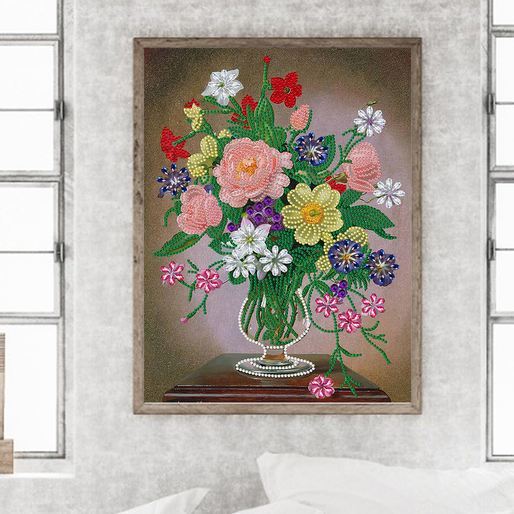 Vase Bouquet - Special Shaped Drill Diamond Painting 30*40CM
