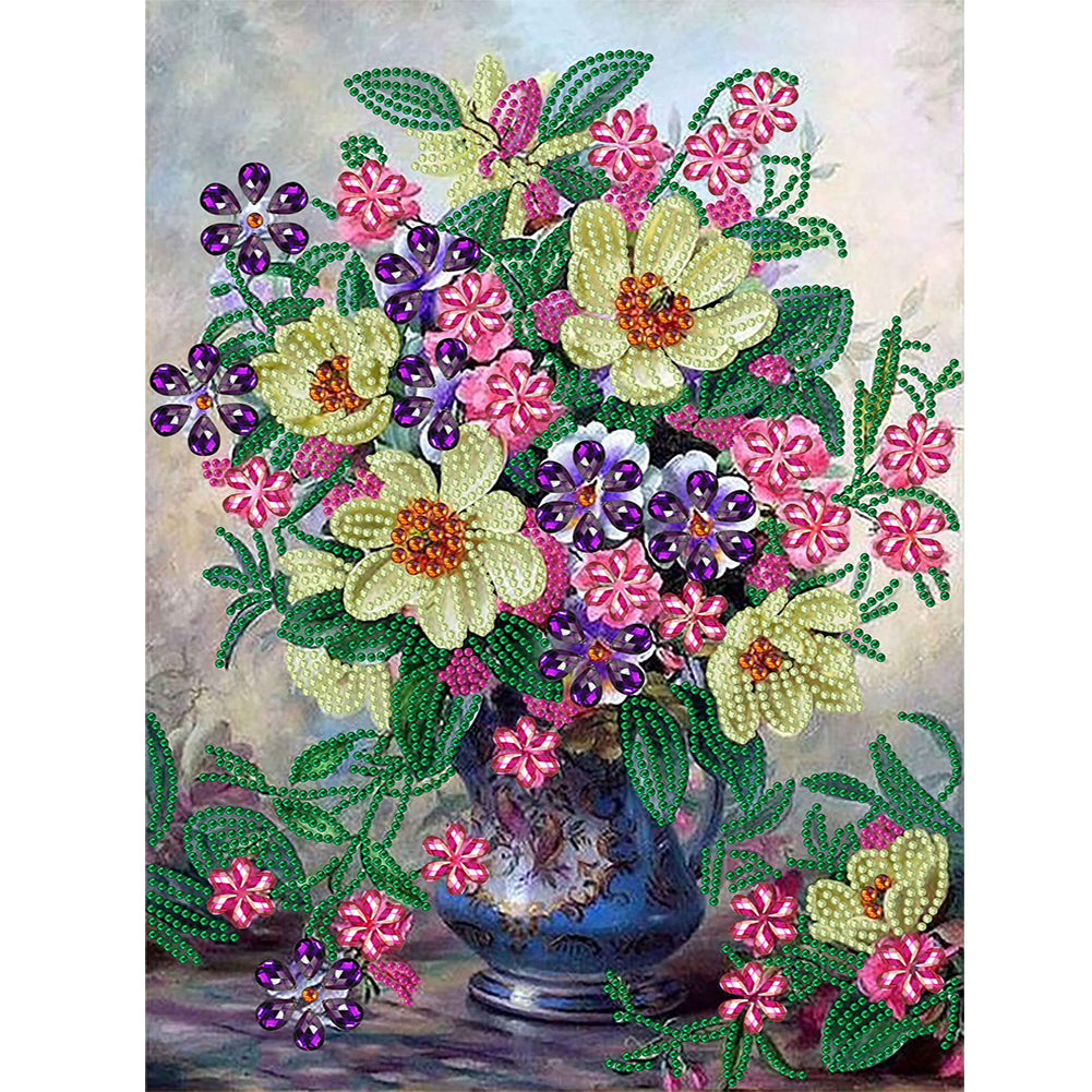 Vase Bouquet - Special Shaped Drill Diamond Painting 30*40CM