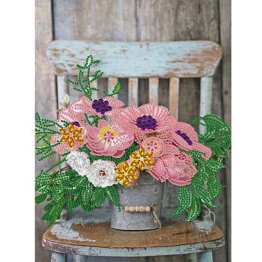 Bouquet On Chair - Special Shaped Drill Diamond Painting 30*40CM