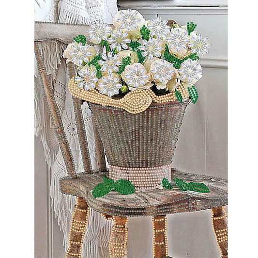 Bouquet On Chair - Special Shaped Drill Diamond Painting 30*40CM