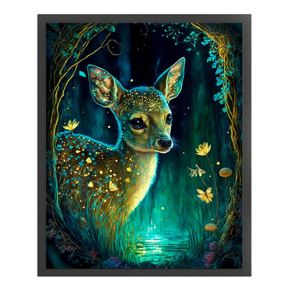 Deer In The Forest At Night - 11CT Stamped Cross Stitch 40*50CM