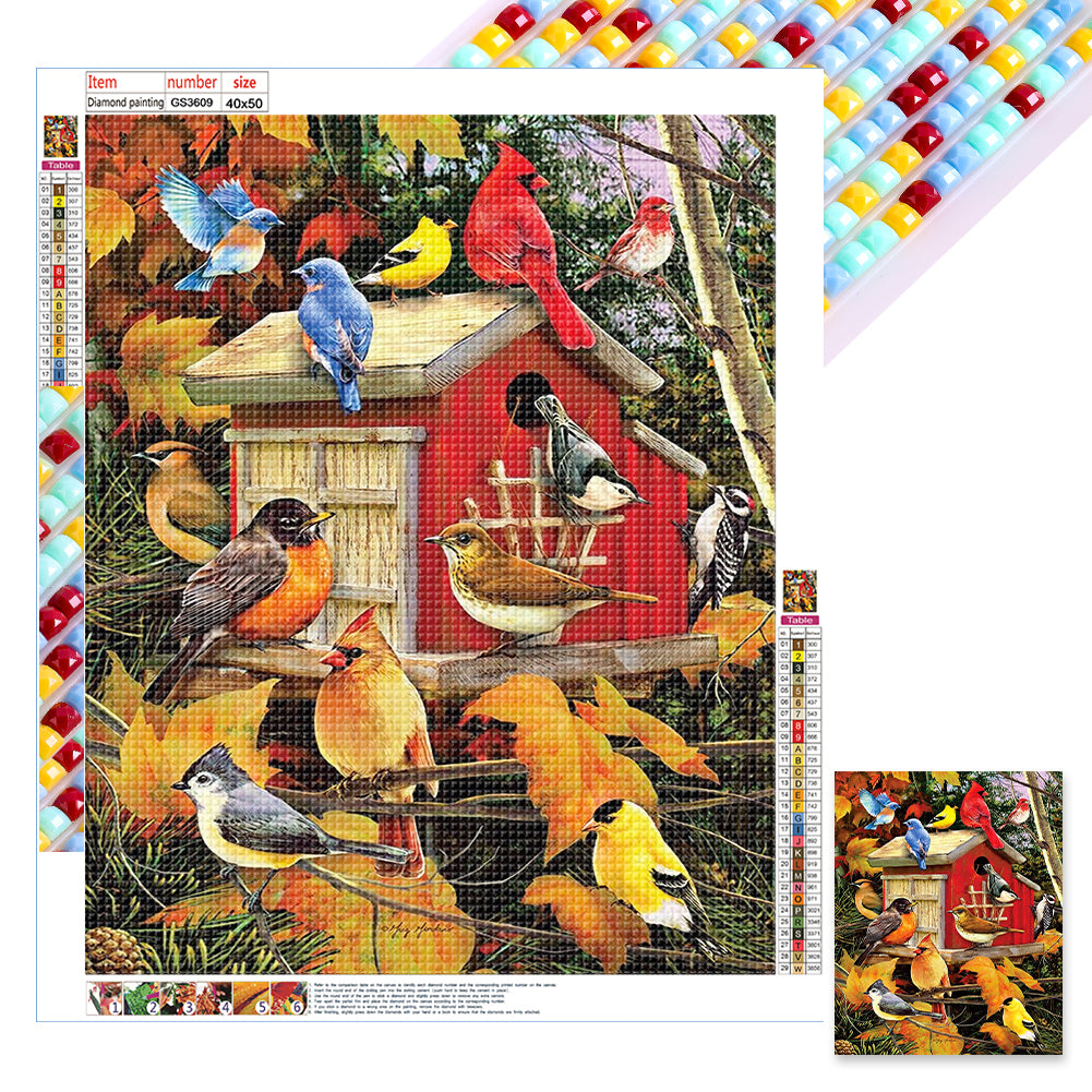 Tree House Birds - Full Square Drill Diamond Painting 40*50CM