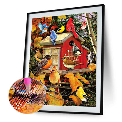 Tree House Birds - Full Square Drill Diamond Painting 40*50CM