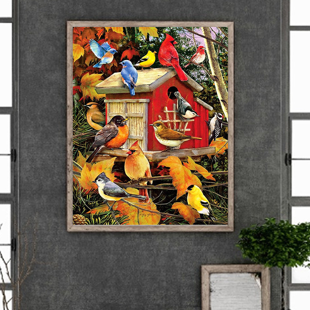 Tree House Birds - Full Square Drill Diamond Painting 40*50CM