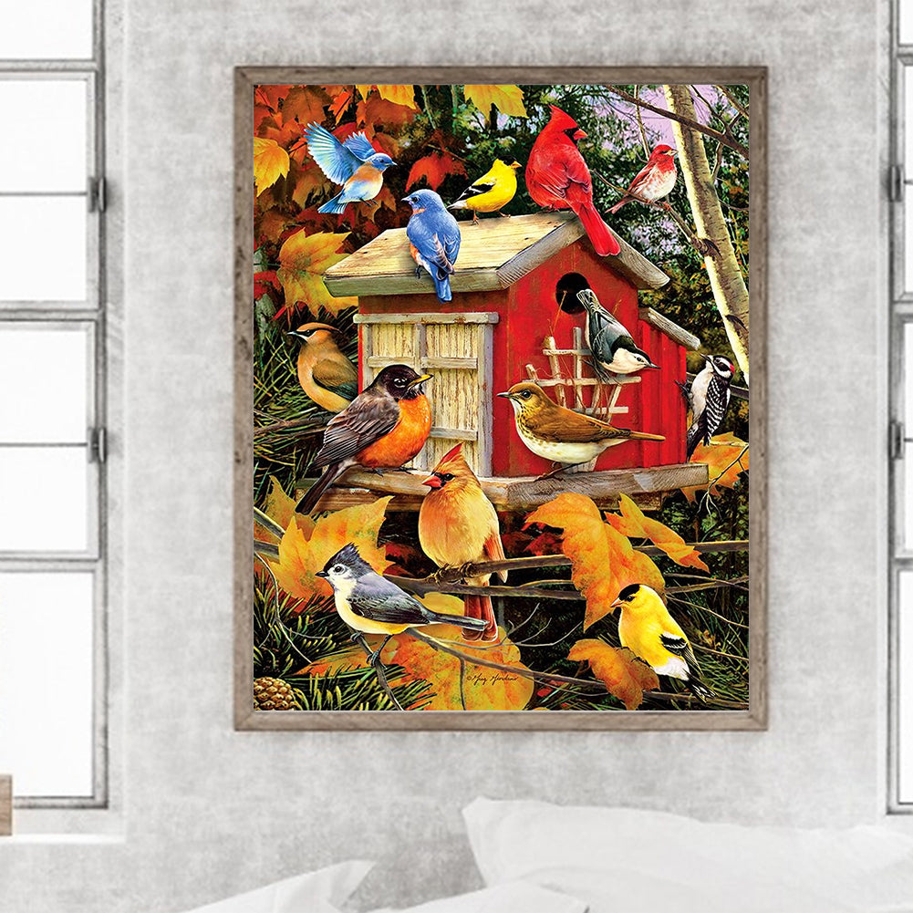 Tree House Birds - Full Square Drill Diamond Painting 40*50CM