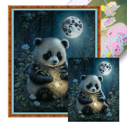 Panda Under The Moon - 11CT Stamped Cross Stitch 50*60CM
