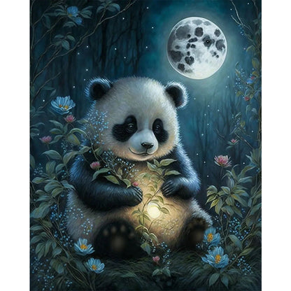 Panda Under The Moon - 11CT Stamped Cross Stitch 50*60CM