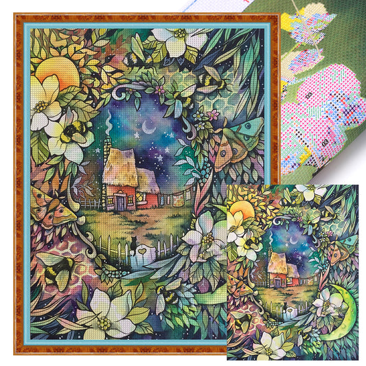 Cartoon Hut - 11CT Stamped Cross Stitch 50*65CM