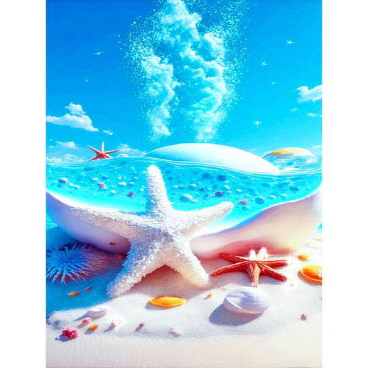 Dream Starfish Beach - Full Round Drill Diamond Painting 30*40CM
