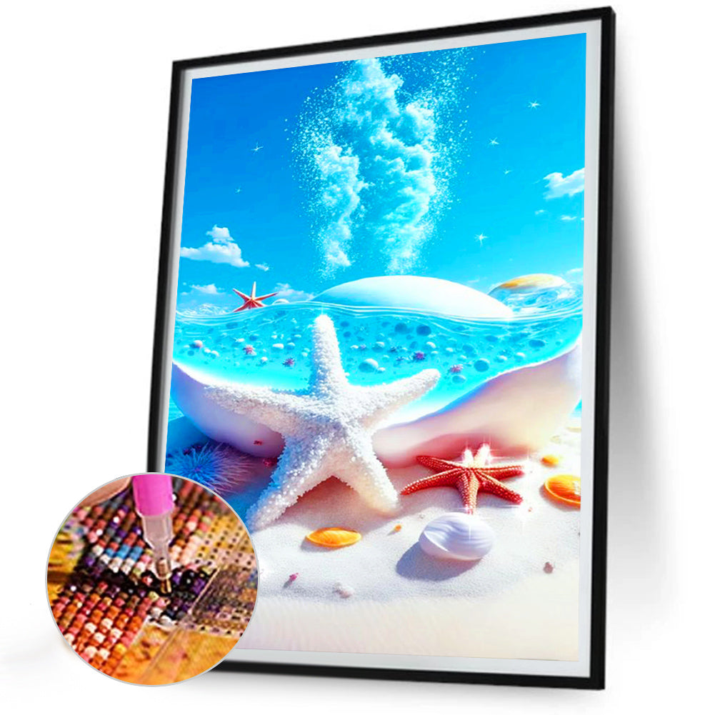 Dream Starfish Beach - Full Round Drill Diamond Painting 30*40CM