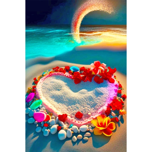 Romantic Beach Love - Full Round Drill Diamond Painting 40*60CM