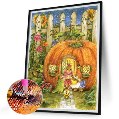 Pumpkin House - Full Round Drill Diamond Painting 30*40CM