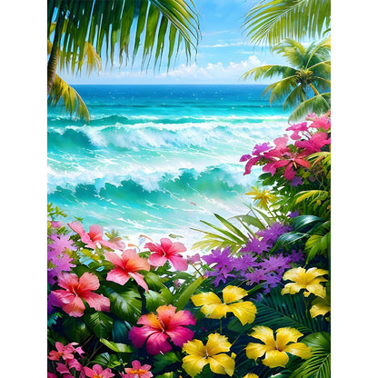 Flowers On The Coast - Full Round Drill Diamond Painting 30*40CM