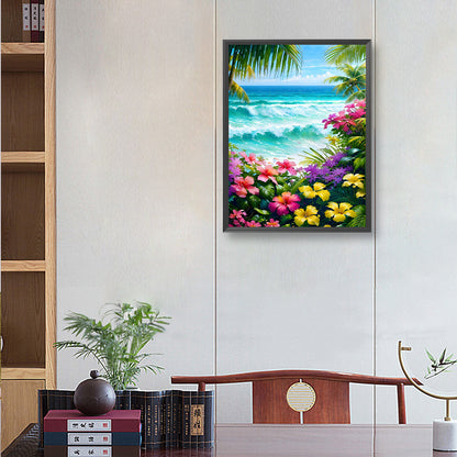 Flowers On The Coast - Full Round Drill Diamond Painting 30*40CM