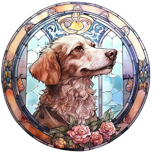 Dog Under Window Sill - Full Round Drill Diamond Painting 30*30CM
